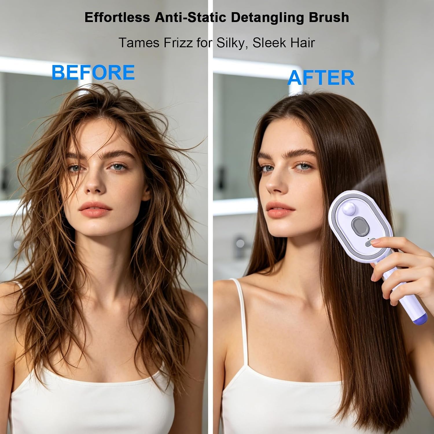 2026 New Electric Spray Air Cushion Massage Comb,3 in 1 Self-Clean Detangling Brush, Restores Silky Shine for Dry & Frizzy Hair, Premium Hair Care Tool for Women